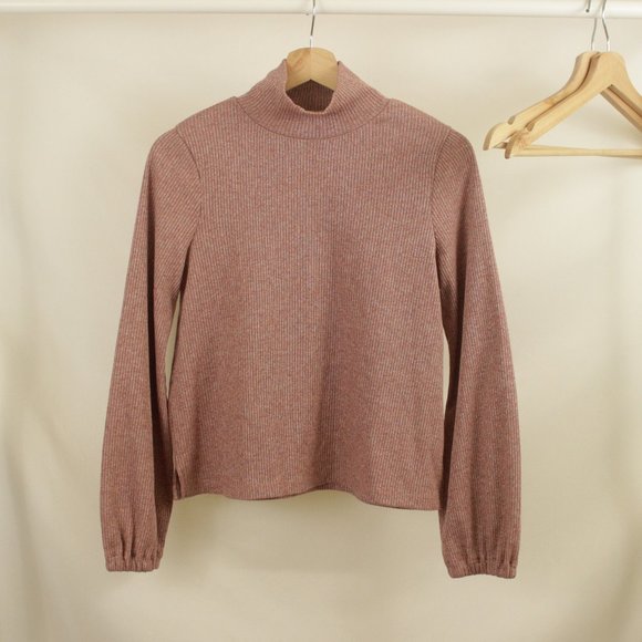 Madewell Ribbed Mock Neck Top Size Medium - Picture 1 of 4